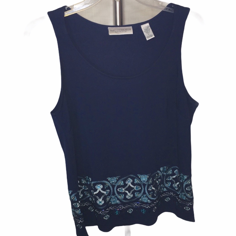 Valerie Stevens Beadwork Border Tank Top